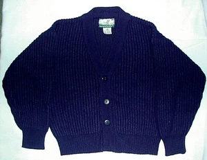 Boys TIDEWATER TRADERS Cable Knit SWEATER Navy Blue Button-down Size S 8/10 EUC  - Picture 1 of 4