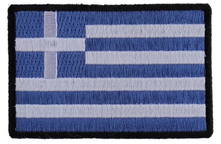 GREEK FLAG GREECE EMBROIDERED IRON ON PATCH - Image 1 of 1