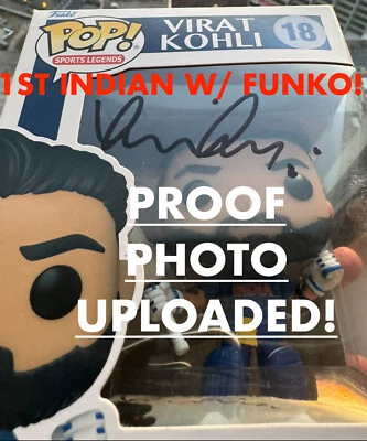 VIRAT KOHLI AUTÓGRAFO FIRMADO FUNKO POP 2024 ICC T20 COPA MUNDIAL DE CRICKET INDIA MVP Foto 1 de 4