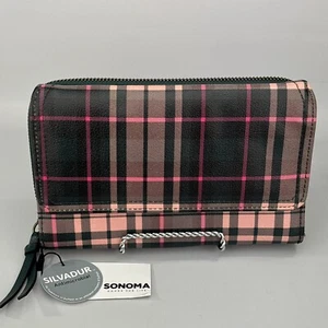 Sonoma Emalee Portafoglio Organizzatore RFID-Blocking Ultimate Invernale Plaid Rosa Nuovo con etichette - Foto 1 di 10