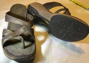 Merrell Sundial Antique Cross Brown Slip On Sandal Women's US 8 Pre Owned Flip - Picture 1 of 9