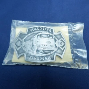 Hebilla de cinturón de peltre vintage del departamento de bomberos voluntarios Old Forge Metals Inc. - Vernon NY - Imagen 1 de 4