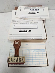 Box of Blank QSL Cards w/Stamp, KA8ABK Ham Stations - Generic - Zdjęcie 1 z 1