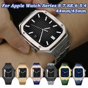 Do Apple Watch 8/7SE/6 45/44mm AP Royal Oak Mod Kit Opaski ze stali nierdzewnej Etui - Zdjęcie 1 z 69