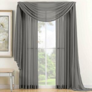 Sheer 2Pc Window Treatments Curtain Panels 84" Inch Long  Polyester (10+ colors)