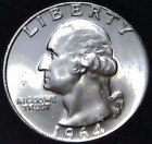 1964-D 25C Washington Quarter BU 90 % argent 22uww1228