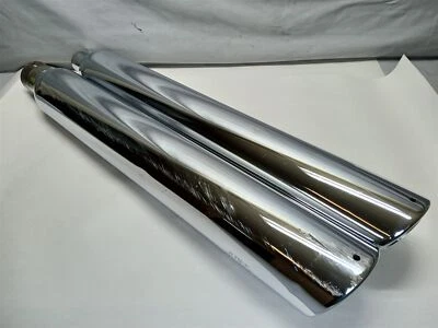 Harley-Davidson 17-23 Touring Cobra 909 Twin Dual Chrome Slip-On Mufflers 6108 - Image 1 of 4