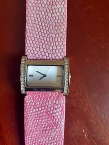 Avon Ladies New Jeweled Encusted Quartz Vintage Pink Strap Stylish Watch - Picture 1 of 4