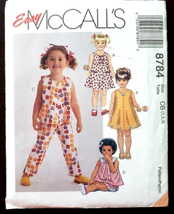 McCalls Sewing Pattern 8784 Toddlers Dress Top Pants Shorts Size 1 2 3 UNCUT - Picture 1 of 5