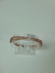 Charming Charlie Rose Gold Rhinestone Crossover Cuff Bangle Bracelet NWT - Picture 1 of 5