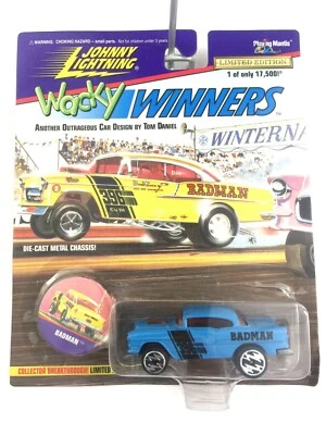 Johnny Lightning Wacky Winners Tom Daniel Badman 1955 55 Chevy Light Blue 1/64 - Image 1 of 4