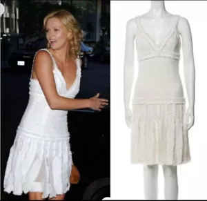 Vestido Chanel Vintage 2004 Blanco Tweed Barbie Lavado de Coches Midi 36 38 4 6 Top De Colección S M - Imagen 1 de 13
