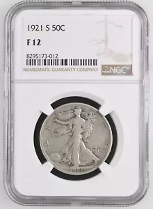 1921 S Walking Liberty 50C NGC F12 8295173-012 - Picture 1 of 4