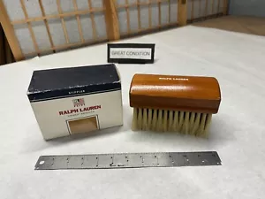 RALPH LAUREN Stippler BRUSH Large Wooden Handle Thick NATURAL BRISTLE 6"x4"x3" - Picture 1 of 9