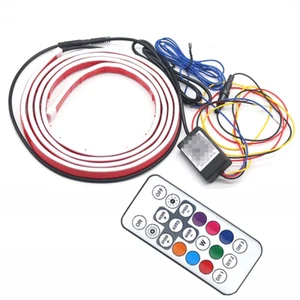 Car DRL Hood Light Strip RGB LED Daytime Running Lamp APP Control W/Turn Signal - Picture 1 of 15