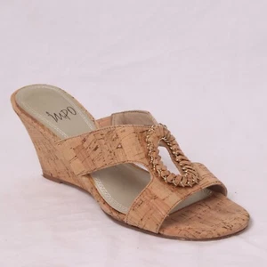 Impo Vinny Sandals Womens 6.5US 4UK 36.5EU Brown Natural Cork Wedge Oval - Picture 1 of 14