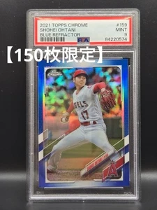 Shohei Ohtani 2021 Topps Chrome Blue Refractor 042/150 PSA9 Card Angels - Bild 1 von 2