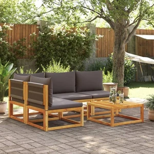 5-tlg. Gartensofa-Set mit Kissen Holz Akazie & Seil - Bild 1 von 10
