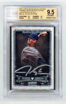 2015 TOPPS MUSEUM COLLECTION AUTOGRAPHS BLACK #MCJD JACOB DEGROM /5 BGS 9.5 METS - Image 1 of 2
