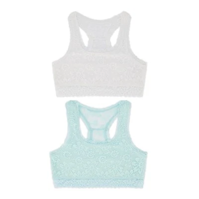 Lote de 2 Bralette Justice Blanco Como Nuevo Cobertura Completa Espalda Corredora Encaje Niñas Talla 30 Foto 1 de 4