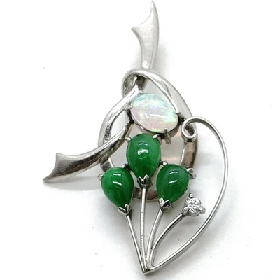 NO TARIFF 珠宝吊坠头蛋白石白金 4110691 — 第 1/4 张图片