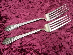 BARRINGTON 2 Dinner Forks Retroneu 18/8 Stainless Korea NICE - Picture 1 of 3