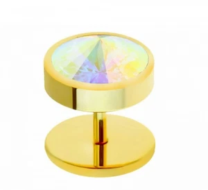 Gold aurora crystal fake plug set - Picture 1 of 1
