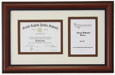Marco de diploma de graduación de escuela secundaria para certificado de 6x8 con foto de 5x7 Foto 1 de 3