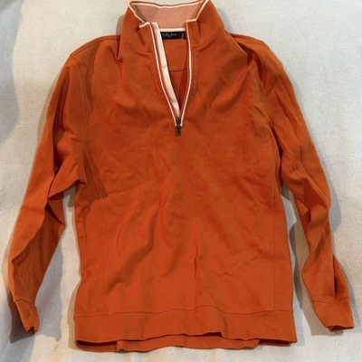 JERSEY HOMBRE BOBBY JONES 100% ALGODÓN PERUANO NARANJA 1/4 CREMALLERA TALLA L - ¡BONITO! Foto 1 de 4