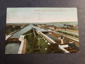 FORT WILLIAM, ONTARIO, CANADÁ 1911 SAULT Ste. Postal MARIE con billete SOO LOCKS - Imagen 1 de 2