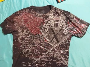 RARE Vintage Y2K Black EMBELLISHED Xavier Tee Strass Mens Size L - Bild 1 von 9
