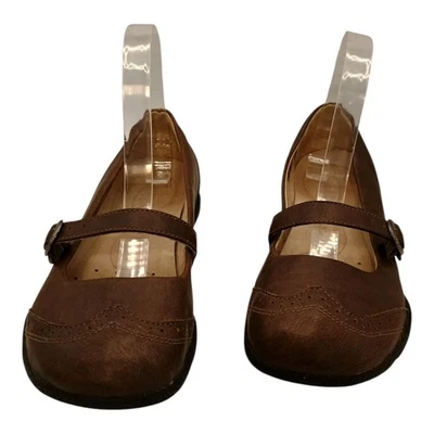 Zapatos planos Keen para mujer Mary Jane marrón cuero envejecido punta Oxford talla 7 Foto 1 de 4