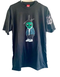 Free Zilla Apparel Green Alien Black Graphic T-Shirt Size large NWOTS - Picture 1 of 4