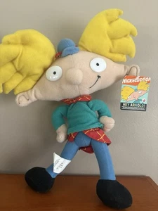 Muñeco de peluche vintage Hey Arnold 11” Arnold Nickelodeon con etiquetas - Imagen 1 de 3