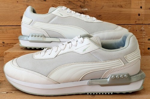 Puma City Rider scarpe da ginnastica basse in tessuto 383411 02 triple bianche UK10.5 US11.5 EU45