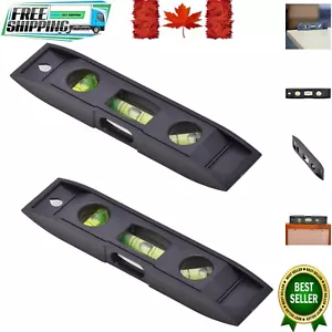 2PCS Black Magnetic Torpedo Level with 3 Vials – Precision Home Improvement Tool - Picture 1 of 7