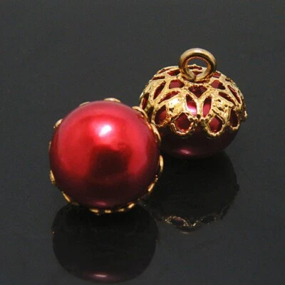 10Pc DIY Full Round Faux Pearl Ball Buttons for Sewing Dress Shirt Buttons Craft - Image 1 of 4