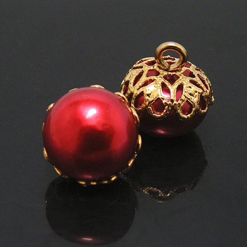 10Pcs Full Round Faux Pearl Ball Buttons for Sewing Dress Shirt DIY Craft - Image 1 of 4