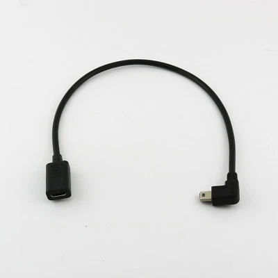1x USB 3.1 Type C Female to Mini 5Pin Right Angle Male Charging Cable Cord 1FT - Image 1 of 4