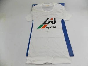 1980's APRILIA T-SHIRT WHITE COLOR SIZE M MOTOCROSS MOTO RC ETX RSV - Picture 1 of 2