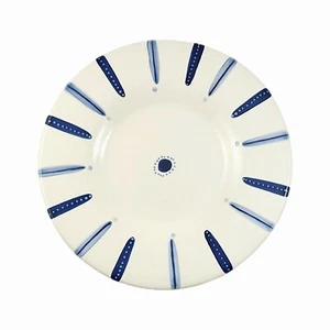 Pottery Barn Tiburon Pasta Bowl Large 10" Blue White Salad Dish Shallow Plate - Picture 1 of 2