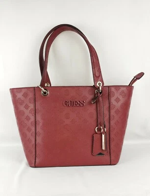 GUESS Kamryn пион выбитый логотип покупатель сумка с короткими ручками красный новый с Ярлыками Рекомендуемая розничная цена производителя $98.00 - Изображение 1 из 4