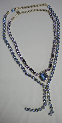 Juego de collar de 2 piezas firmado Heidi Daus púrpura en línea cristal violeta púrpura Foto 1 de 4