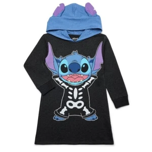 Disney Stitch Cosplay Hoodie Dress Girls Small 6-6X New with Tags Jet Black Soft - Picture 1 of 7