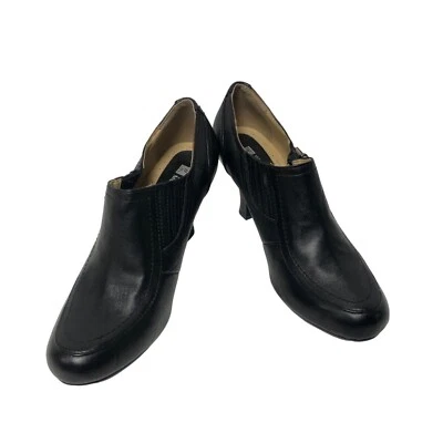 Botín de montaña blanco para mujer talla 7,5 M negro 3 pulgadas tacón zapato botín al tobillo Foto 1 de 4