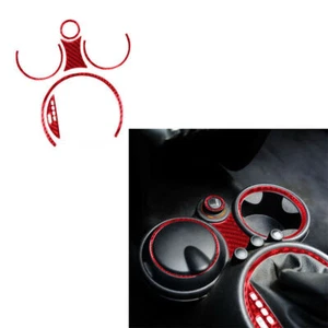 For Mini R55 R56 R57 Convertible 2007-2010 Red Carbon Fiber Shift Panel Sticker - Foto 1 di 5