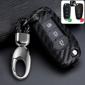 FOB Carbon-Look Schutzhülle Cover für Ford Kuga CMax Smax Fiesta Focus Schlüssel - Bild 1 von 3