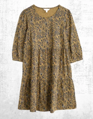 Vestido jersey para mujer Seasalt manga larga inmersión en capas amarillo hierba de prado marino Foto 1 de 4