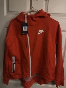 Nike NSW Zip Up Hoodie Cape Habanero Red Size Medium Loose Fit 930757-634 $130 - Picture 1 of 7