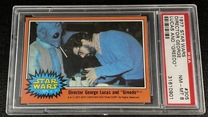 PSA 8 1977 Topps Star Wars George Lucas Rookie Card 305 Director And Greedo NMMT - Picture 1 of 3